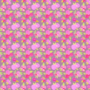 pink on purple acrylic floral 