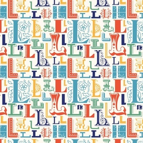 Seamless letter L pattern