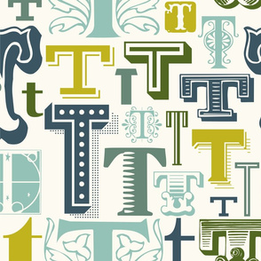 Letter T Fabric, Wallpaper and Home Decor | Spoonflower