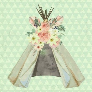 Mint Triangle Teepee | Woodland Watercolor