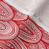 Doodle Scales - Red on White