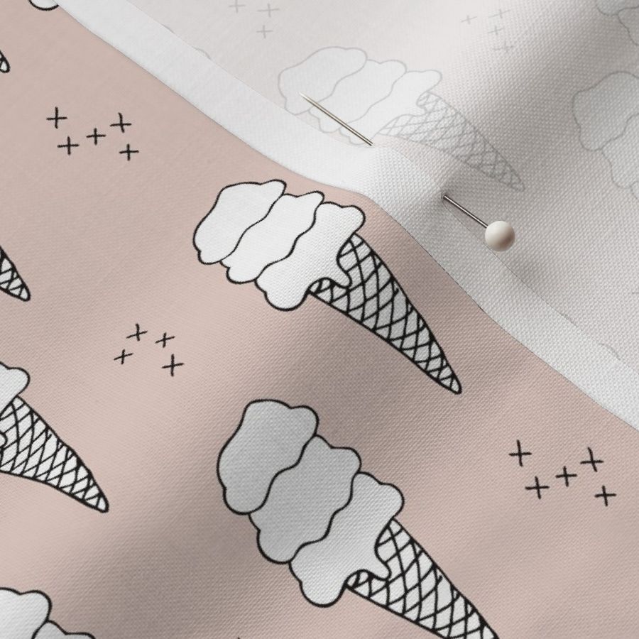 Ice cream cone illustration summer love candy time gender neutral beige