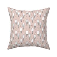 Ice cream cone illustration summer love candy time gender neutral beige