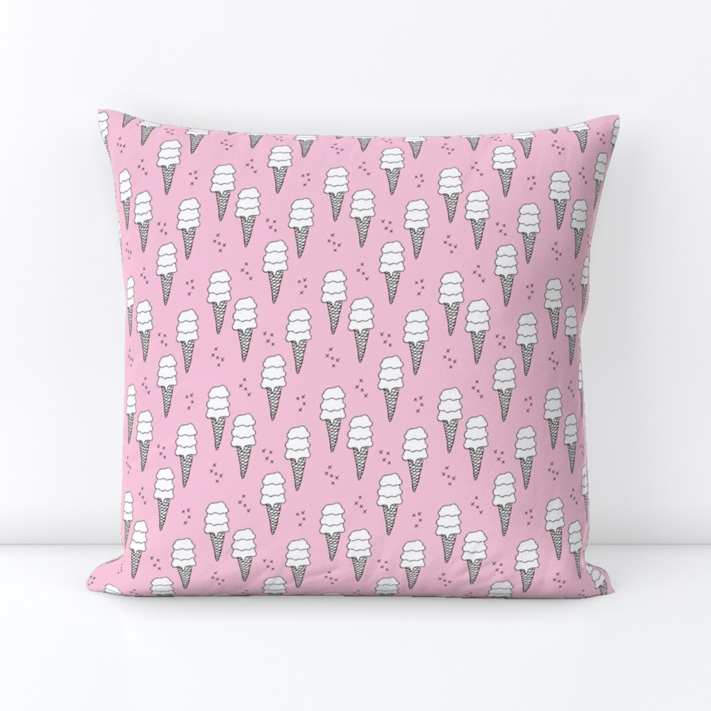 Ice cream cone illustration summer love candy time girls pink