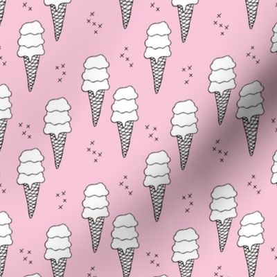 Ice cream cone illustration summer love candy time girls pink