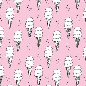 Ice cream cone illustration summer love candy time girls pink