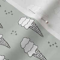 Ice cream cone illustration summer love candy time cool green boys