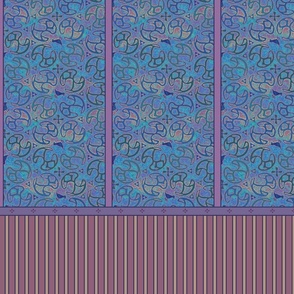 © 2011 Shower Curtain - Bird Motif - Berry Blue
