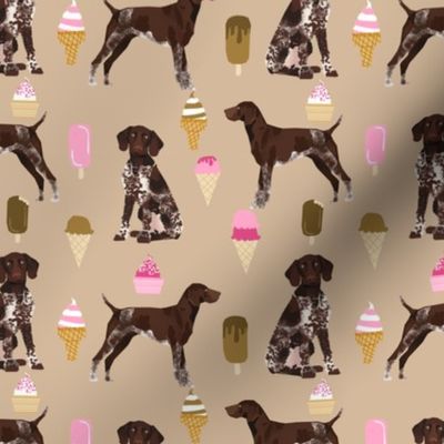 german shorthaired pointer ice cream fabric cute pet dogs design german shorthaired pointer fabric pattern