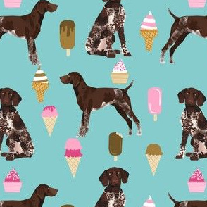 german shorthaired pointer ice cream fabric cute pet dogs design german shorthaired pointer fabric pattern