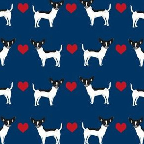 Chihuahua piebald heart fabric pet dog breed navy