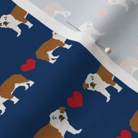 English Bulldog heart fabric pet dog breed