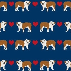 English Bulldog heart fabric pet dog breed