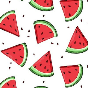 Tossed watermelons - white