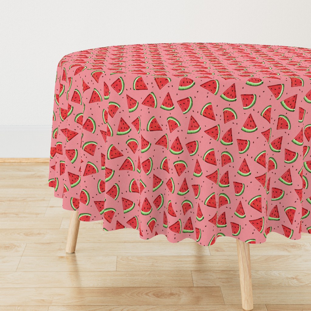 Tossed watermelons - pink textured