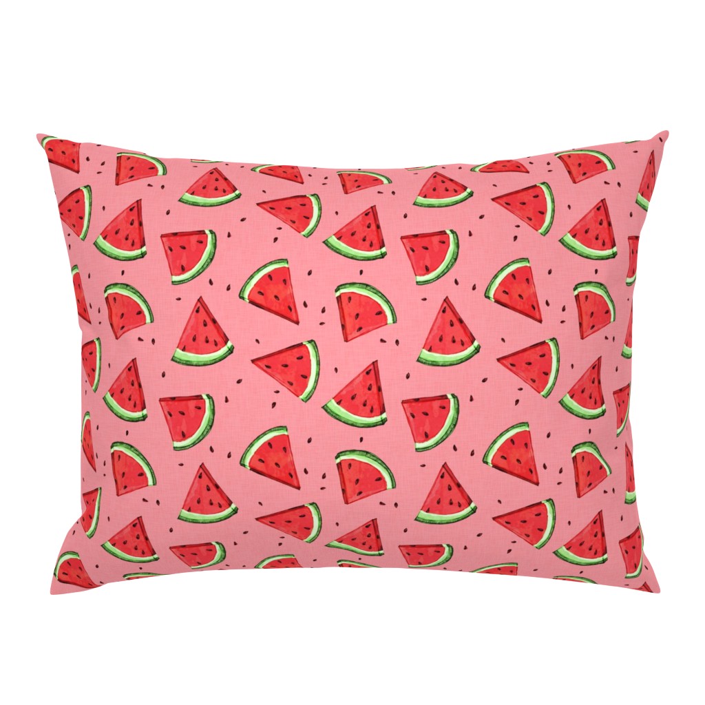 Tossed watermelons - pink textured