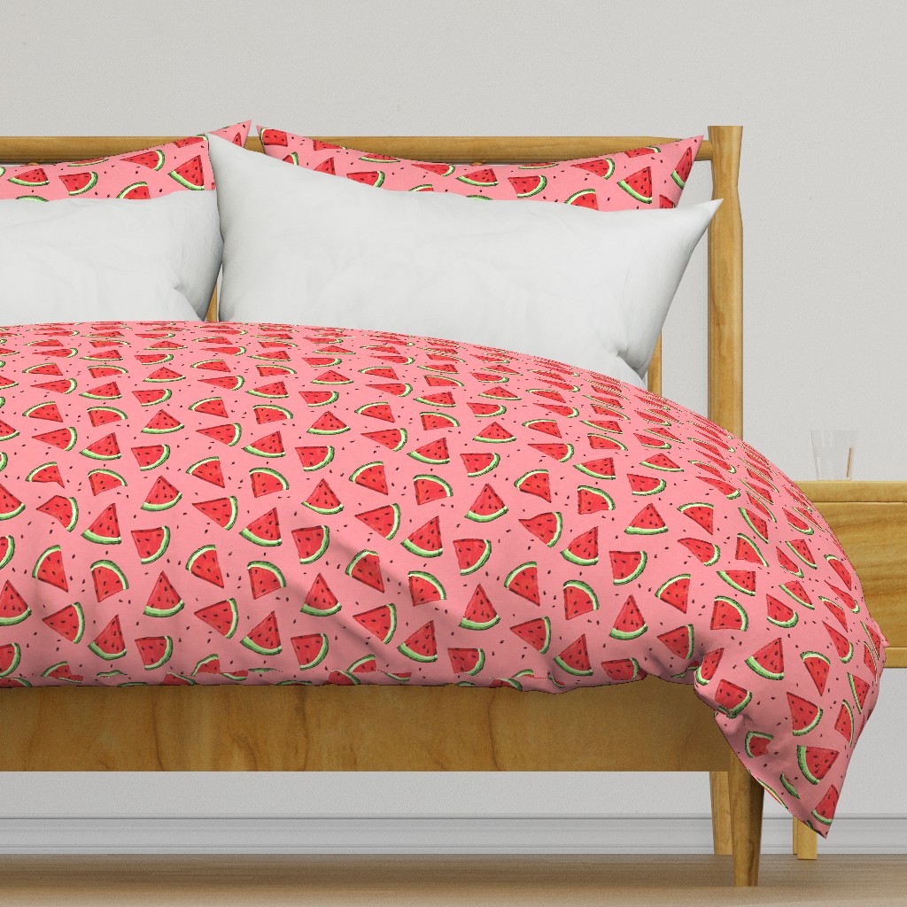 Tossed watermelons - pink textured