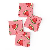 Tossed watermelons - pink textured