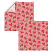 Tossed watermelons - pink textured