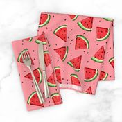 Tossed watermelons - pink textured