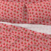 Tossed watermelons - pink textured