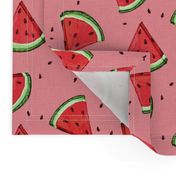 Tossed watermelons - pink textured