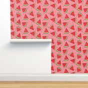 Tossed watermelons - pink textured