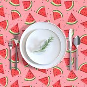 Tossed watermelons - pink textured