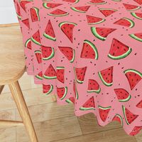 Tossed watermelons - pink textured