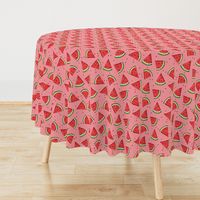 Tossed watermelons - pink textured