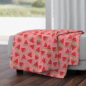 Tossed watermelons - pink textured