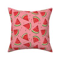 Tossed watermelons - pink textured