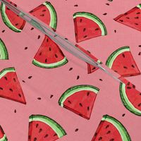 Tossed watermelons - pink textured