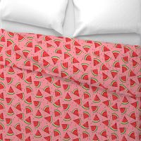 Tossed watermelons - pink textured