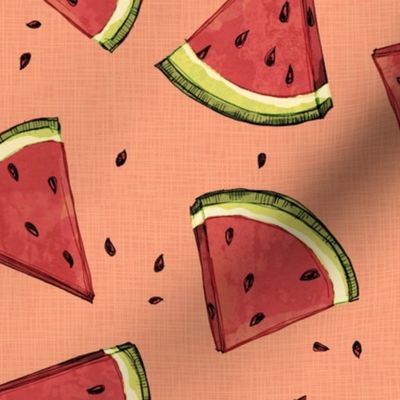 Tossed watermelons - vintage