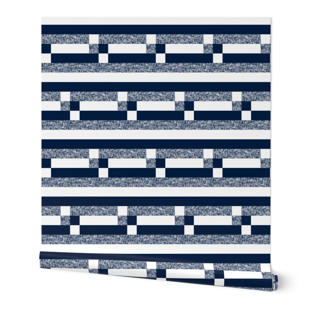 With a twist: Navy + white + textured twisted stripes by Su_G_©SuSchaefer