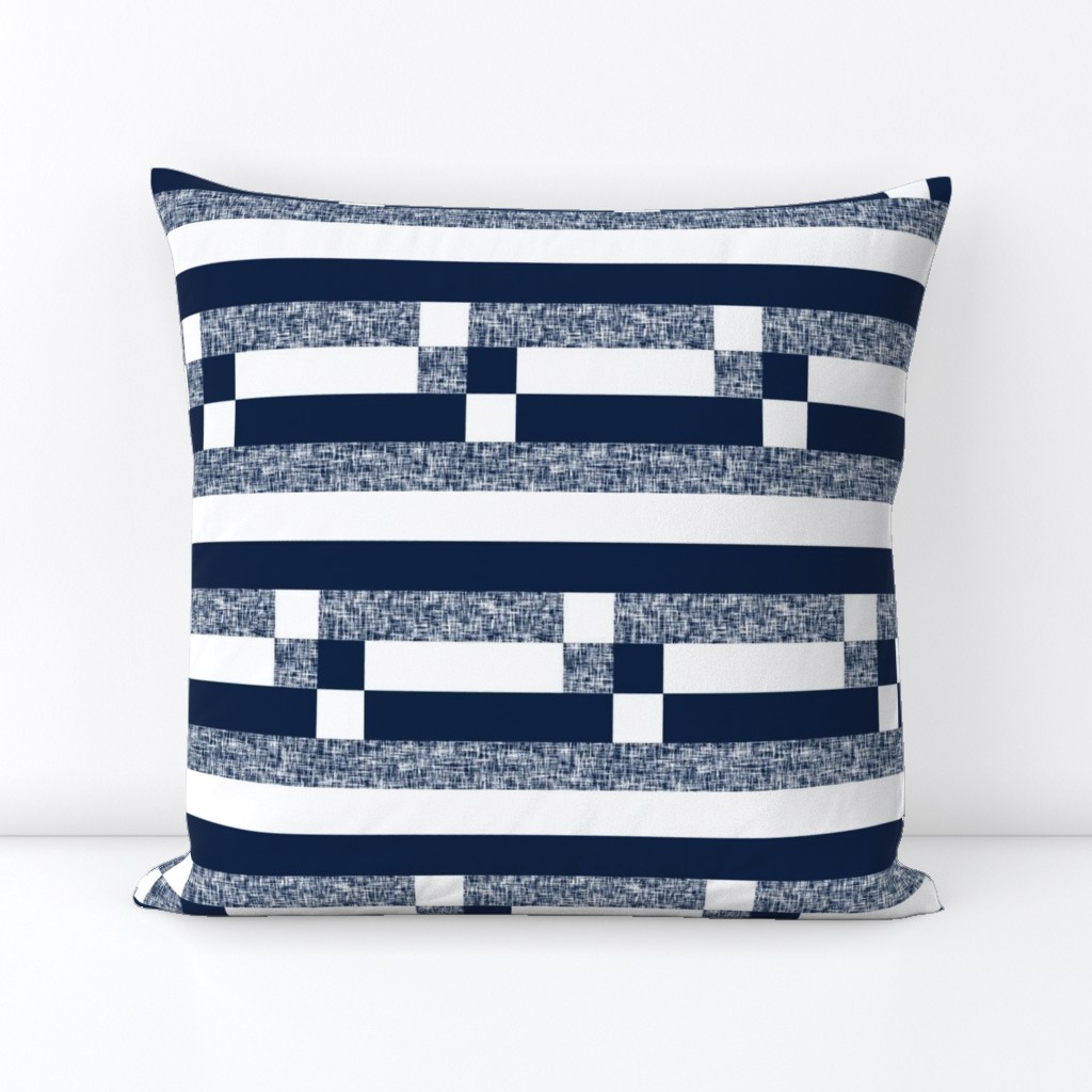 With a twist: Navy + white + textured twisted stripes by Su_G_©SuSchaefer