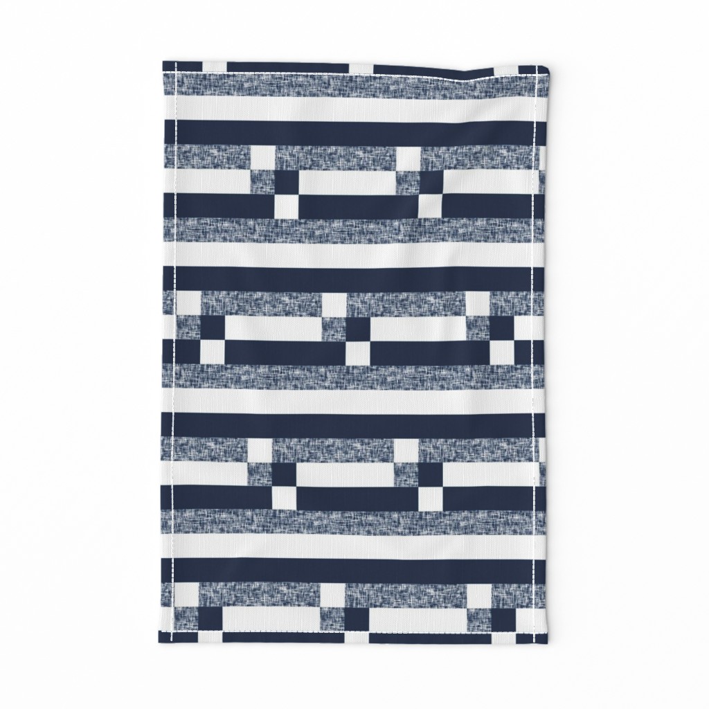 With a twist: Navy + white + textured twisted stripes by Su_G_©SuSchaefer