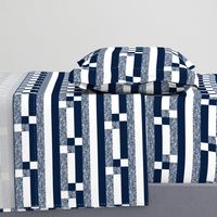 With a twist: Navy + white + textured twisted stripes by Su_G_©SuSchaefer