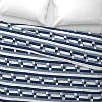 With a twist: Navy + white + textured twisted stripes by Su_G_©SuSchaefer