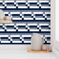 With a step: Navy + white + textured spring stripes by Su_G_©SuSchaefer