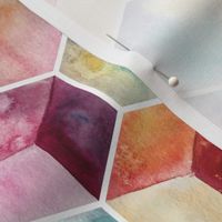 watercolor hexagons