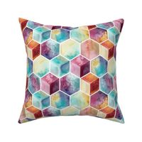 watercolor hexagons