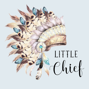 56"X72" LITTLE CHIEF / TAN & AQUA HEADDRESS