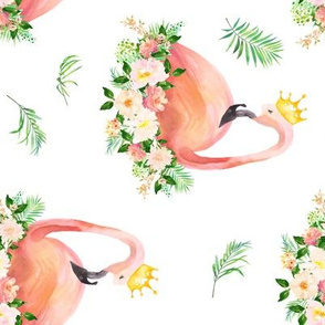 8" Floral Flamingo / Free Falling / 90 degrees