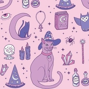 Mystical Cats in Pink