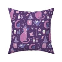 Mystical Cats in Purple