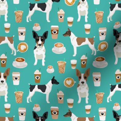 Rat Terrier dog fabric coffee pattern 1