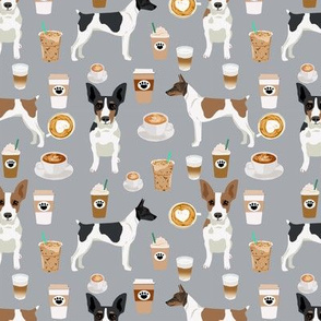 Rat Terrier dog fabric coffee pattern 2