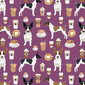 Rat Terrier dog fabric coffee pattern 3